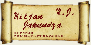 Miljan Japundža vizit kartica